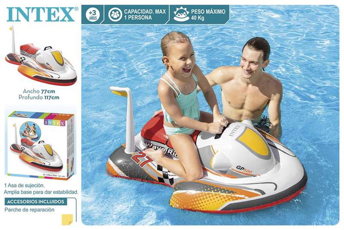 Intex - Figure gonflable Moto Wave Rider 117 cm x 77 cm, en PVC, pour enfant à partir de 3 ans