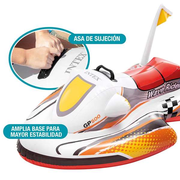 Intex - Figure gonflable Moto Wave Rider 117 cm x 77 cm, en PVC, pour enfant à partir de 3 ans