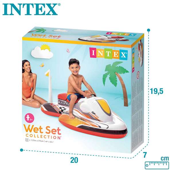 Intex - Figure gonflable Moto Wave Rider 117 cm x 77 cm, en PVC, pour enfant à partir de 3 ans