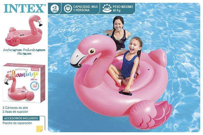 Intex Bouée gonflable flamant rose 142x137x97 cm