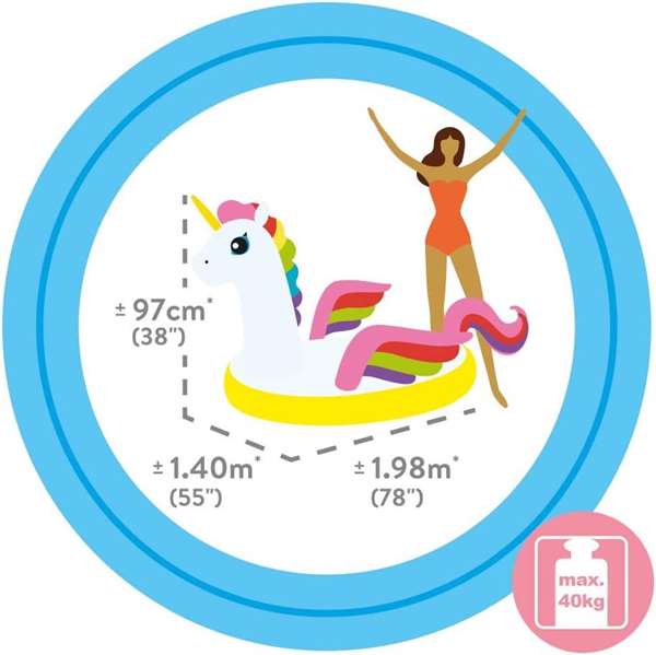 Intex Bouée Gonflable Licorne Magique à Chevaucher 201x140x97cm