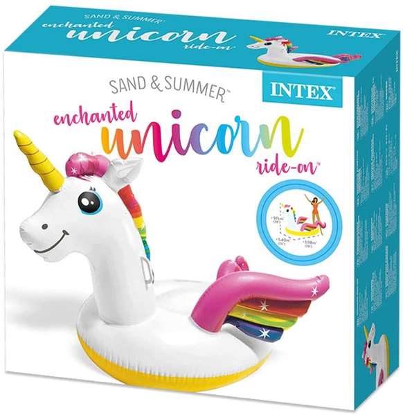 Intex Bouée Gonflable Licorne Magique à Chevaucher 201x140x97cm
