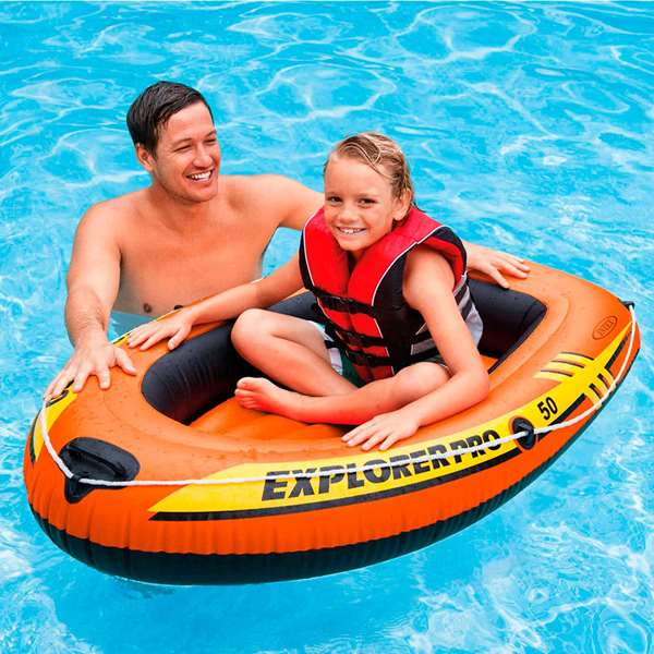 Intex Explorer Pro 50 - Bateau gonflable pour enfants 137 x 85 x 23 cm, âge 6 ans et plus, PVC