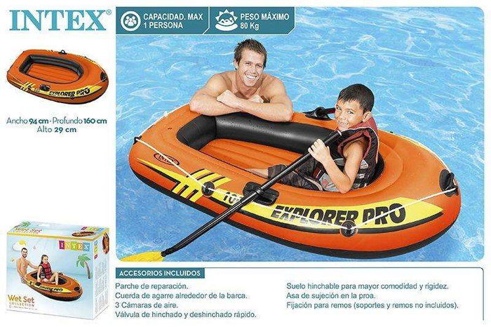 Intex Explorer Pro 100 - Bateau pneumatique pour enfants 160 x 94 x 29 cm, 1 personne, PVC, à partir de 6 ans Intex Explorer Pro 100 - Bateau pneumatique pour enfants 160 x 94 x 29 cm, 1 personne, PVC, à partir de 6 ans