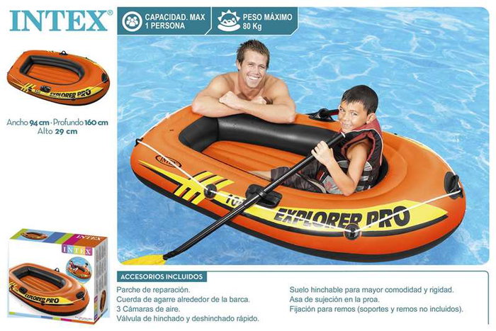 Intex Explorer Pro 100 - Bateau pneumatique pour enfants 160 x 94 x 29 cm, 1 personne, PVC, à partir de 6 ans Intex Explorer Pro 100 - Bateau pneumatique pour enfants 160 x 94 x 29 cm, 1 personne, PVC, à partir de 6 ans