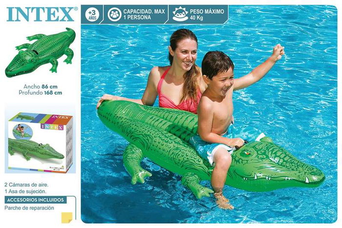 Intex - Figurine gonflable crocodile 168 * 86 cm - PVC - Pour enfants de plus de 3 ans