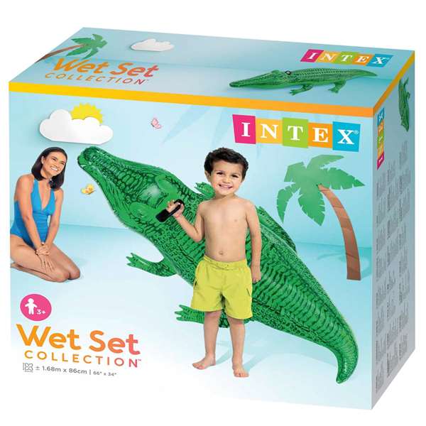 Intex - Figurine gonflable crocodile 168 * 86 cm - PVC - Pour enfants de plus de 3 ans