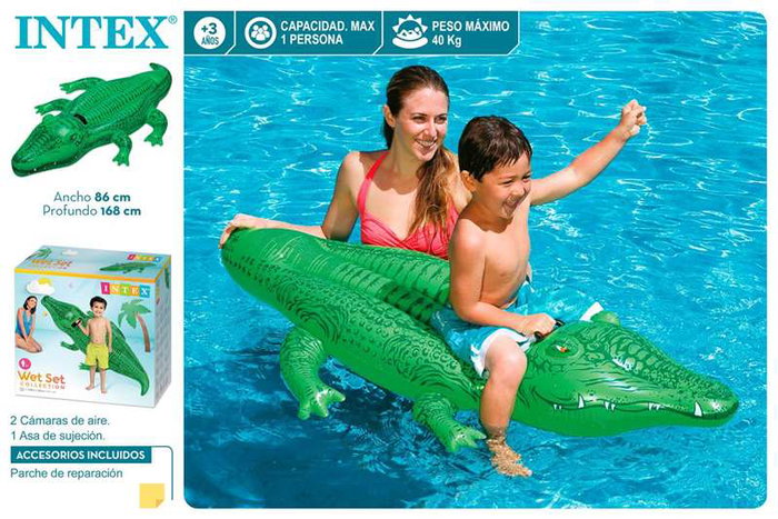 Intex - Figurine gonflable crocodile 168 * 86 cm - PVC - Pour enfants de plus de 3 ans