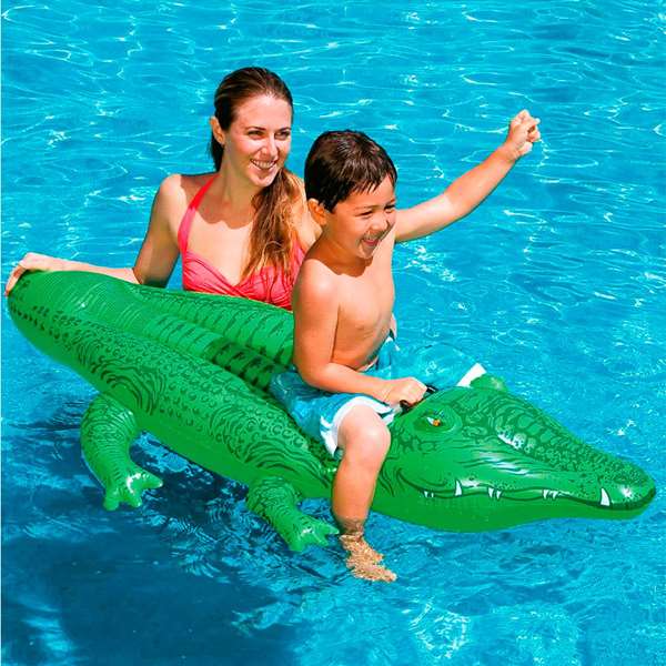 Intex - Figurine gonflable crocodile 168 * 86 cm - PVC - Pour enfants de plus de 3 ans
