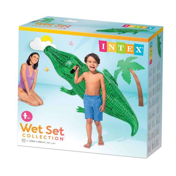 Intex - Figurine gonflable crocodile 168 * 86 cm - PVC - Pour enfants de plus de 3 ans