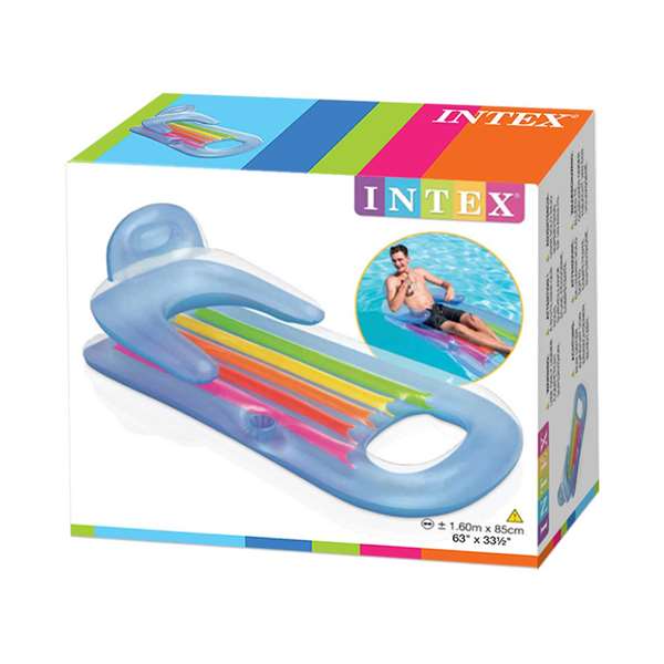 Intex - Matelas de siège géant gonflable avec repose-verres 160 x 85 cm - Modèles assortis - PVC