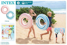Intex Bouée ronde multicolore 91 cm avec poignées - Âge recommandé 9 ans et plus - Modèles assortis - PVC 100%