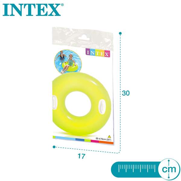 Intex Bouée roue Neon 76 cm avec poignées pour enfants (+8 ans) - Modèles assortis en PVC Intex Bouée roue Neon 76 cm avec poignées pour enfants (+8 ans) - Modèles assortis en PVC