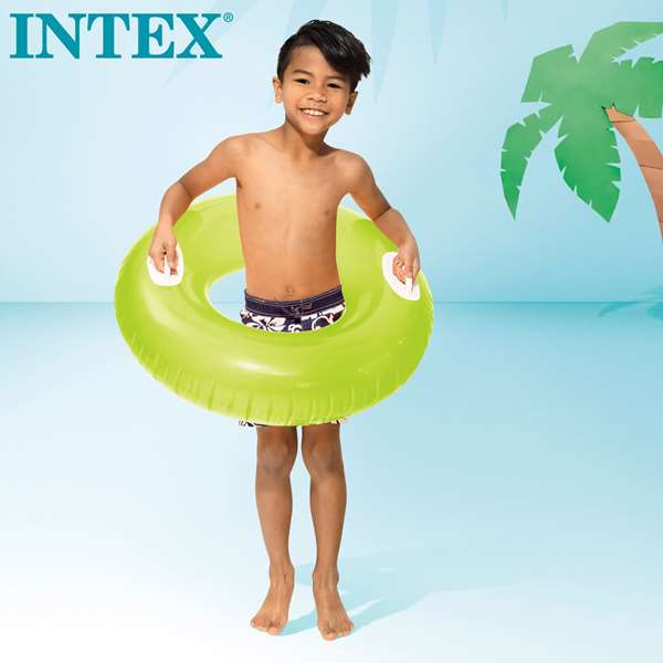 Intex Bouée roue Neon 76 cm avec poignées pour enfants (+8 ans) - Modèles assortis en PVC Intex Bouée roue Neon 76 cm avec poignées pour enfants (+8 ans) - Modèles assortis en PVC