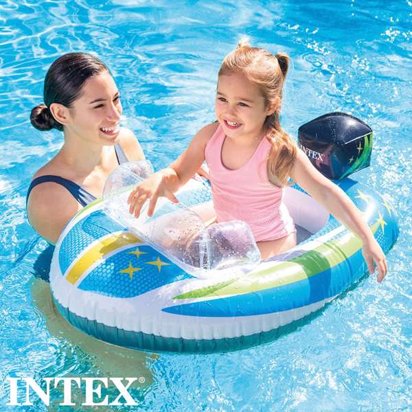 Intex - Canot pneumatique pour enfant 3-6 ans, modèles surtidos (Abeille 112*99 cm, Avion 119*114 cm, Loutre 107*76 cm) en PVC
