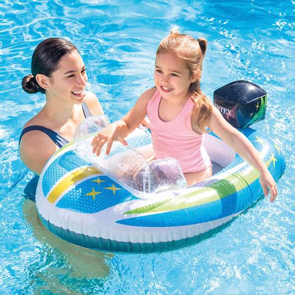 Intex - Canot pneumatique pour enfant 3-6 ans, modèles surtidos (Abeille 112*99 cm, Avion 119*114 cm, Loutre 107*76 cm) en PVC