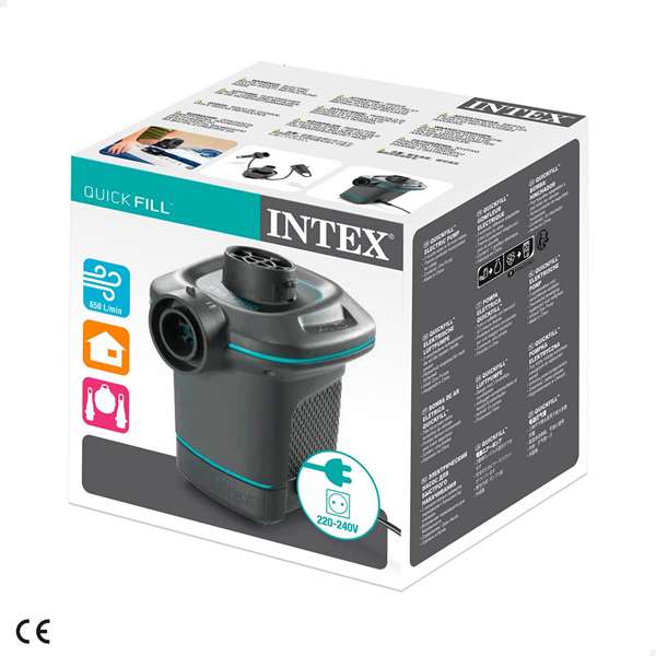 Intex Quick Fill, Pompe à air gonfleur électrique 220-240V Invertible, gonfleur électrique pour piscine, PVC ABS Acier, 18 ans+