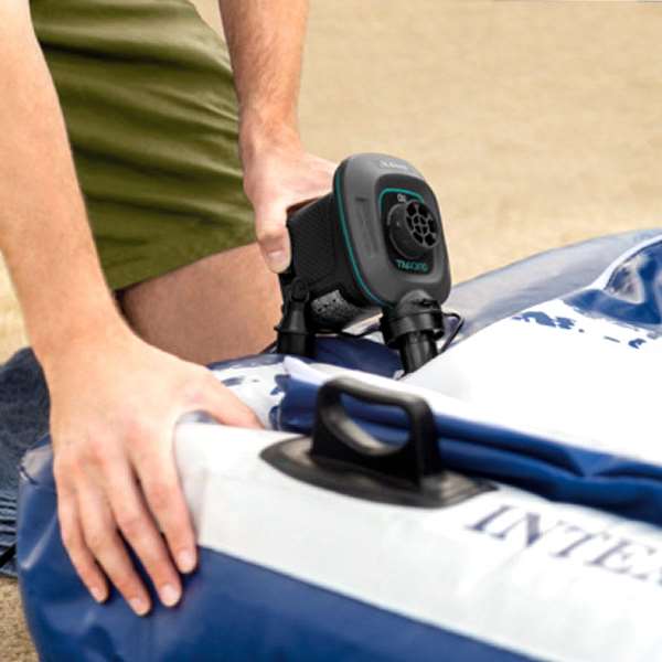 Intex Quick Fill, Pompe à air gonfleur électrique 220-240V Invertible, gonfleur électrique pour piscine, PVC ABS Acier, 18 ans+