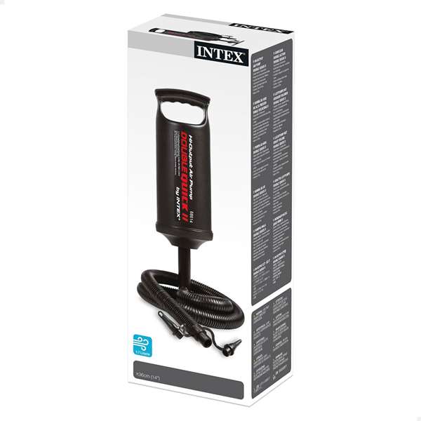 Intex Double Quick II - Pompe à pied manuelle gonfleur pour piscine, spa, matelas, 3 aiguilles incluses