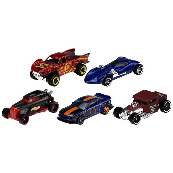 Mattel Hot Wheels Pack de 5 voitures miniatures à l'échelle 1:64, modèles assortis Mattel Hot Wheels Pack de 5 voitures miniatures à l'échelle 1:64, modèles assortis