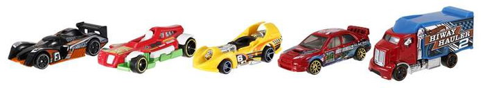Mattel Hot Wheels Pack de 5 voitures miniatures à l'échelle 1:64, modèles assortis Mattel Hot Wheels Pack de 5 voitures miniatures à l'échelle 1:64, modèles assortis