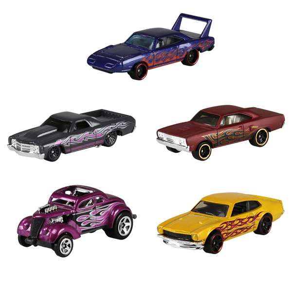 Mattel Hot Wheels Pack de 5 voitures miniatures à l'échelle 1:64, modèles assortis Mattel Hot Wheels Pack de 5 voitures miniatures à l'échelle 1:64, modèles assortis