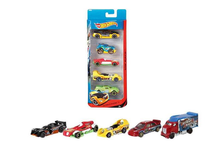 Mattel Hot Wheels Pack de 5 voitures miniatures à l'échelle 1:64, modèles assortis Mattel Hot Wheels Pack de 5 voitures miniatures à l'échelle 1:64, modèles assortis