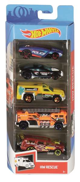 Mattel Hot Wheels Pack de 5 voitures miniatures à l'échelle 1:64, modèles assortis Mattel Hot Wheels Pack de 5 voitures miniatures à l'échelle 1:64, modèles assortis
