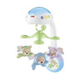 Fisher-Price Mobile Doux Rêves Papillon - Mobile musical pour lit bébé avec piles - Blanc et bleu - Dès la naissance - Modèle CDN41