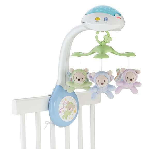 Fisher-Price Mobile musical Ositos Voladores avec lumière et son pour bébé - Version espagnole Fisher-Price Mobile musical Ositos Voladores avec lumière et son pour bébé - Version espagnole