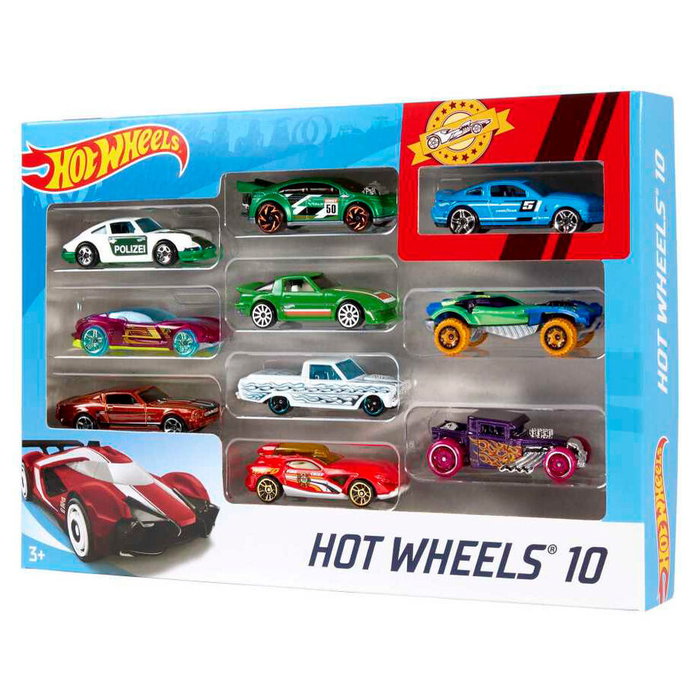 Hot Wheels Coffret de 10 Véhicules Multicolores