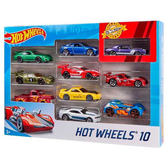 Hot Wheels Coffret de 10 Véhicules Multicolores