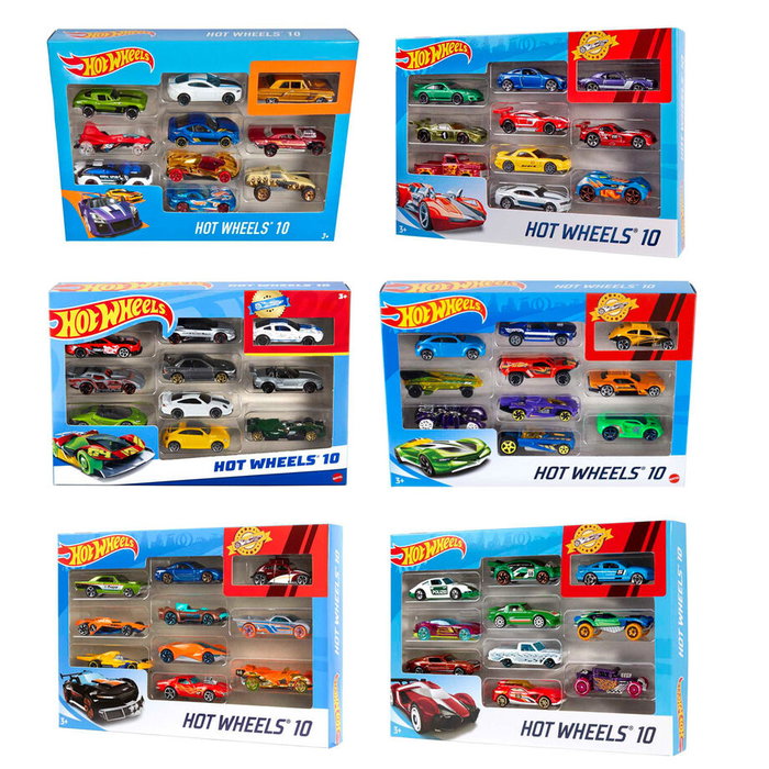 Hot Wheels Coffret de 10 Véhicules Multicolores
