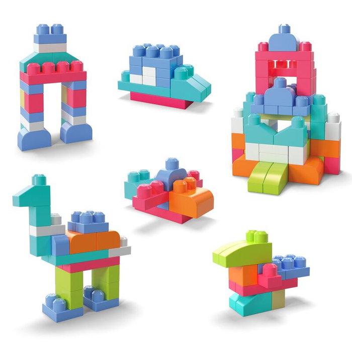 Mega Bloks Sac de construction rose 60 briques