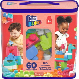 Mega Bloks Sac de construction rose 60 briques