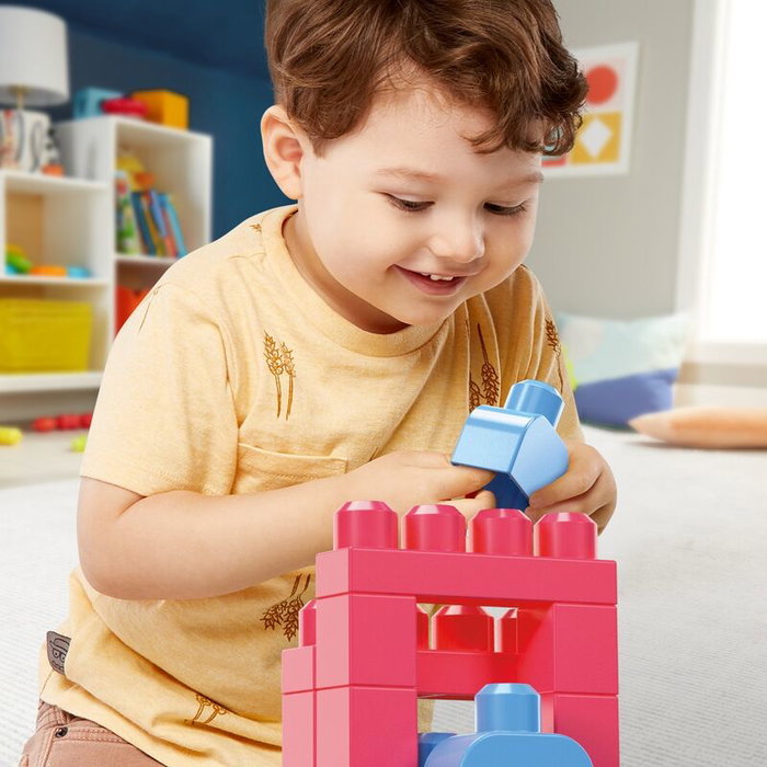 Mega Bloks Sac de construction rose 60 briques