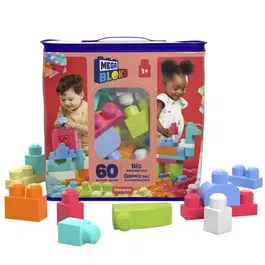 Mega Bloks Sac de Construction 60 Briques Medium Rose pour Enfants 12 mois et +