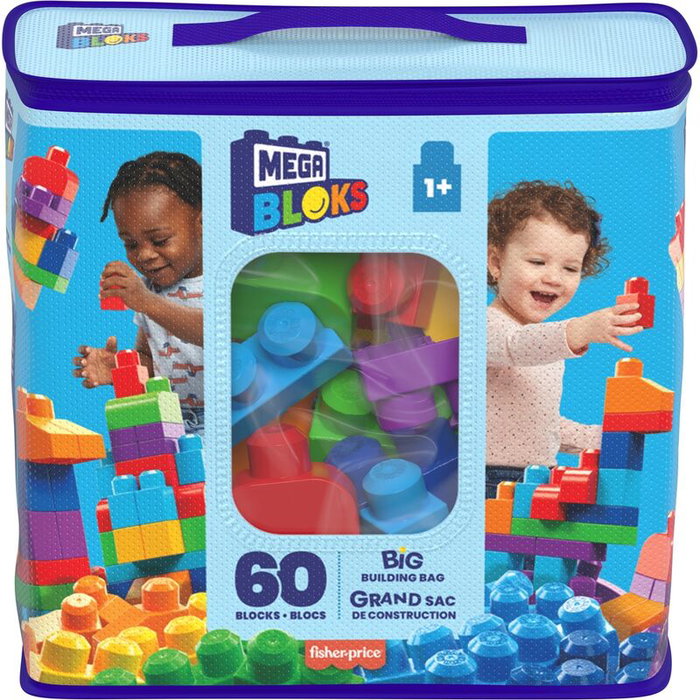 Mega Bloks Sac Medium Classique 60 briques bleu