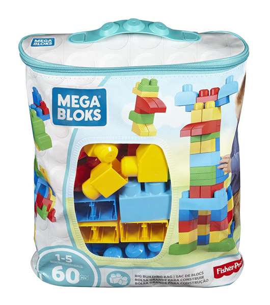 Mega Bloks Sac Medium Classique 60 briques bleu