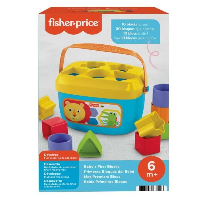 Fisher-Price Mon Trieur de Formes Jouet d'éveil avec 10 Blocs Colorés - Classique pour Bébés 6 Mois et Plus - Réf. FFC84