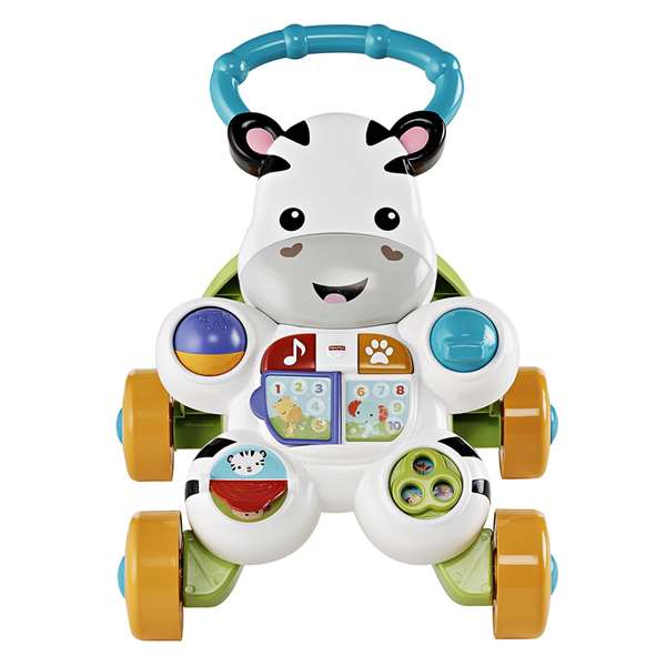 Mattel - Andador Comienzandar Cebra Parlanchina - Trotteur bébé d'apprentissage avec lumières, musique et activités éducatives - Pour enfants de 4 mois et plus
