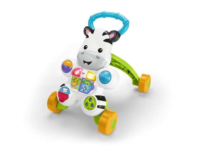 Mattel - Andador Comienzandar Cebra Parlanchina - Trotteur bébé d'apprentissage avec lumières, musique et activités éducatives - Pour enfants de 4 mois et plus