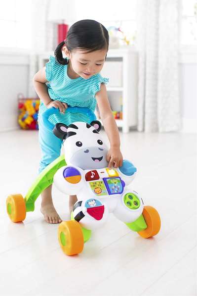 Mattel - Andador Comienzandar Cebra Parlanchina - Trotteur bébé d'apprentissage avec lumières, musique et activités éducatives - Pour enfants de 4 mois et plus