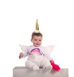 Creaciones Llopis - Déguisement bébé licorne - Costume avec ailes et corne - Taille 0-12 mois (0-6 mois) - Polyester/Polyamide