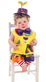 Creaciones Llopis Déguisement Bébé Clown Love Taille 1-2 Ans - Costume Polyester/Polyamide pour Enfant