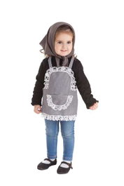 Creaciones Llopis Delantal d'apron déguisement castañera à motif vichy pour enfant taille 5 ans 11-13 ans