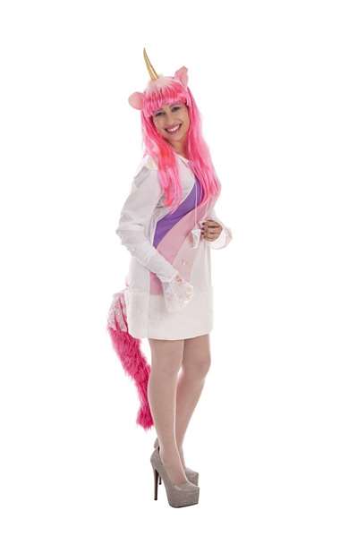Creaciones Llopis Déguisement Adulte Licorne Femme Taille L avec Robe, Perruque Cornes et Porte-jarretelles Creaciones Llopis Déguisement Adulte Licorne Femme Taille L avec Robe, Perruque Cornes et Porte-jarretelles