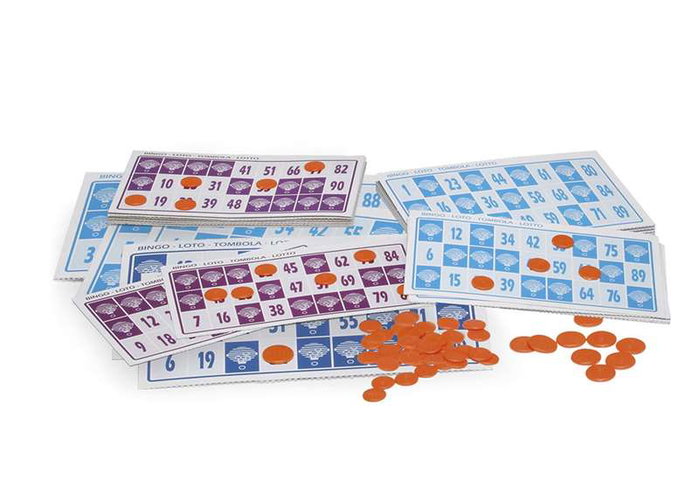 Chicos Bingo électronique avec 24 cartons, 22x37x10 cm - Bombo, cartes, boules et jetons - Plastique - Fonctionne avec 2 piles LR06 Chicos Bingo électronique avec 24 cartons, 22x37x10 cm - Bombo, cartes, boules et jetons - Plastique - Fonctionne avec 2 piles LR06
