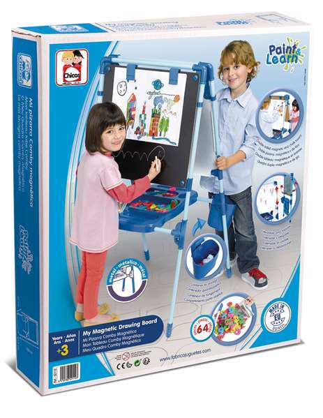 Chicos Pizarra 2 en 1 Tableau Magnétique et pour Tiza 63x60x120 cm avec 64 Pièces - Jeu Éducatif Métal pour Enfants 3 à 5 Ans Chicos Pizarra 2 en 1 Tableau Magnétique et pour Tiza 63x60x120 cm avec 64 Pièces - Jeu Éducatif Métal pour Enfants 3 à 5 Ans