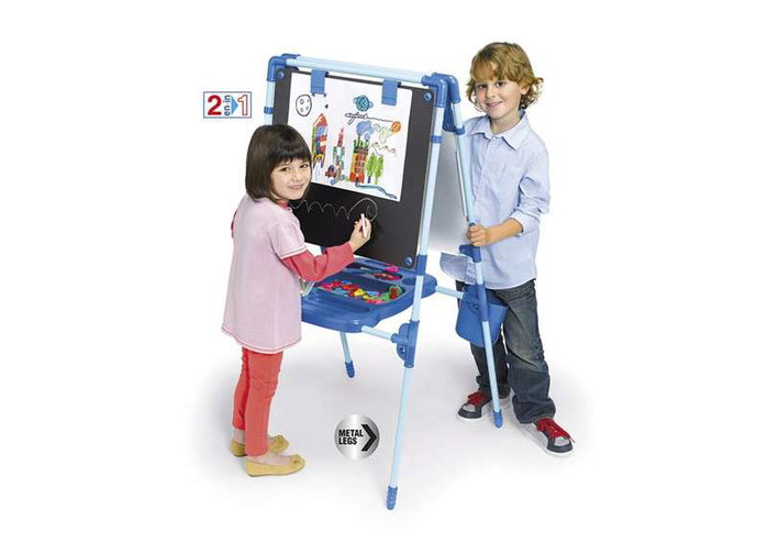 Chicos Pizarra 2 en 1 Tableau Magnétique et pour Tiza 63x60x120 cm avec 64 Pièces - Jeu Éducatif Métal pour Enfants 3 à 5 Ans Chicos Pizarra 2 en 1 Tableau Magnétique et pour Tiza 63x60x120 cm avec 64 Pièces - Jeu Éducatif Métal pour Enfants 3 à 5 Ans